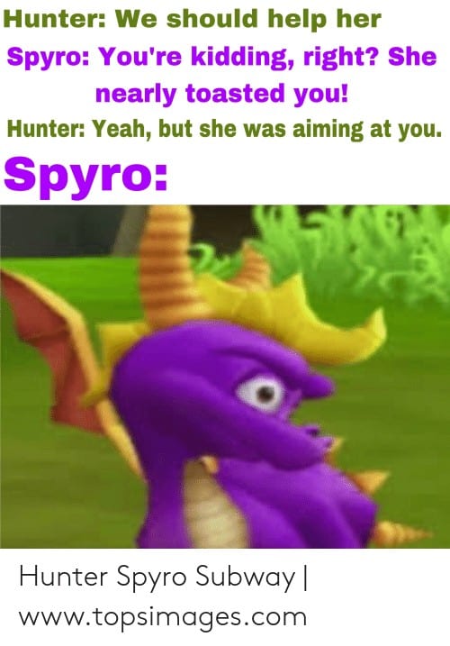 Spyro Subway Meme hunter we should help her spyro youre kidding right she 53258024