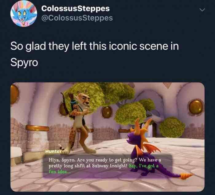 Spyro Subway Meme l 51620 so glad they left this iconic scene in spyro