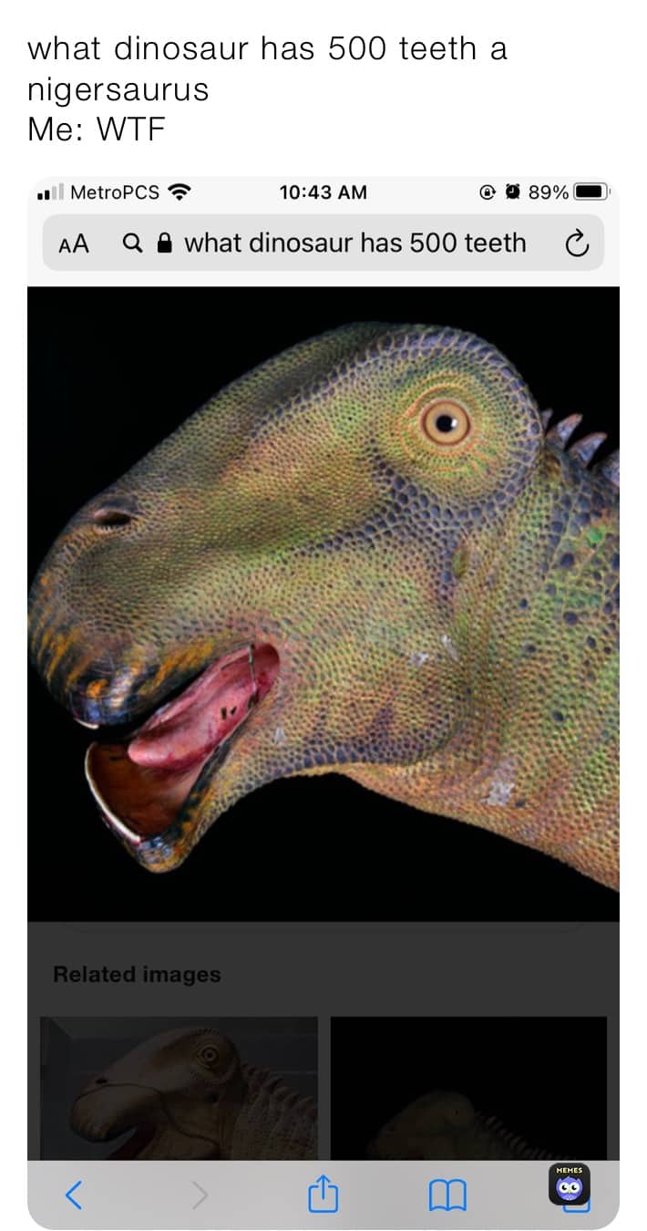 what dinosaur has 500 teeth memes 10