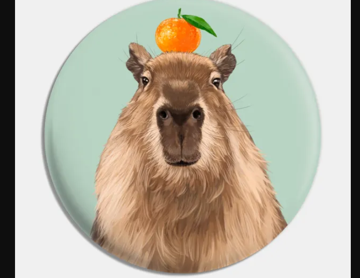 Capybara with orange on head9