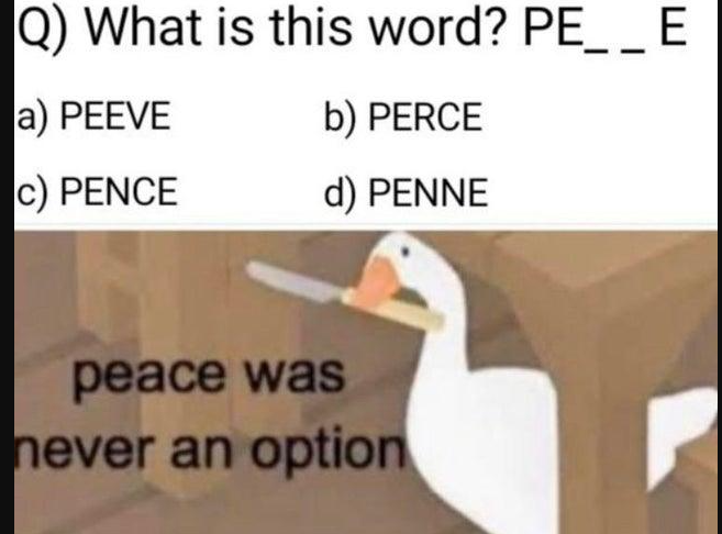 Peace was never an option goose3