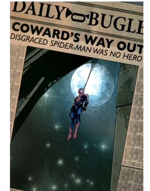Spider man hanging himself1